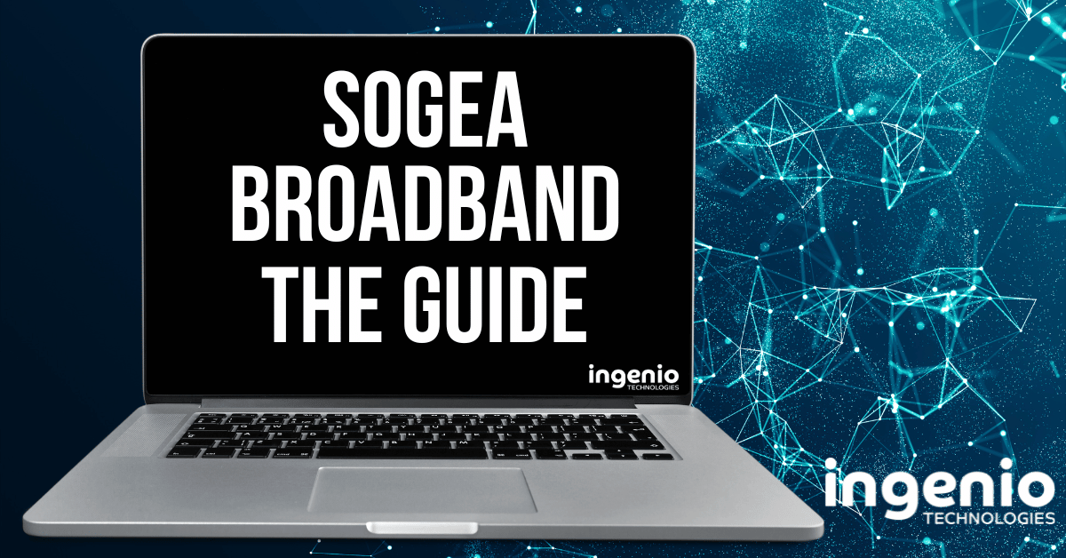 Sogea broadband written on a computer screen