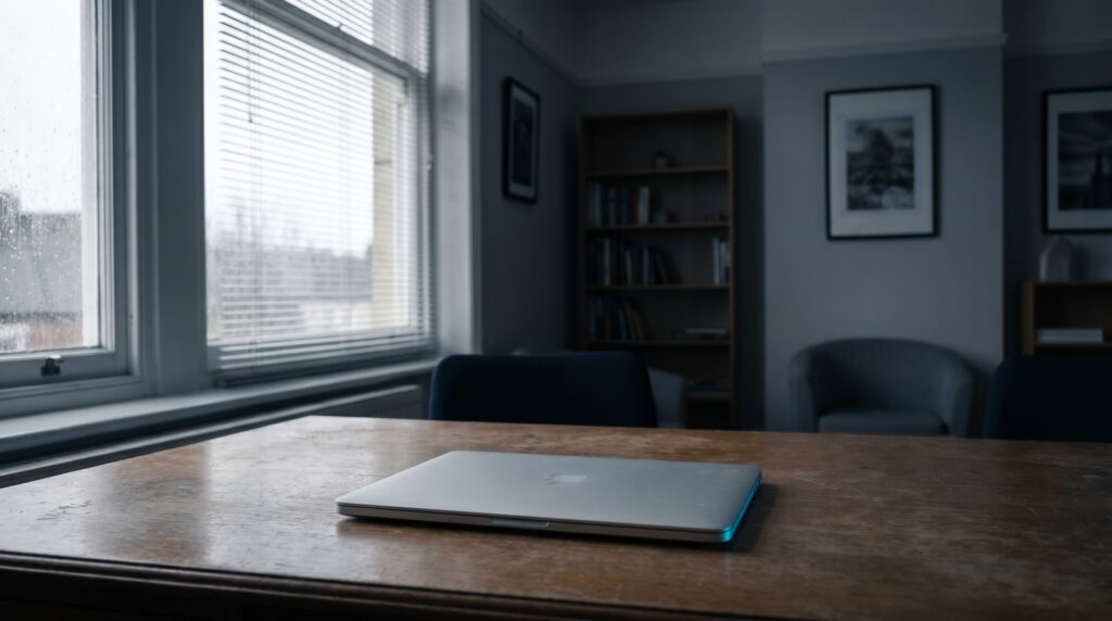Quiet UK financial services office on a Saturday afternoon where Ingenio SOC contained a ransomware attempt to a single computer in five minutes