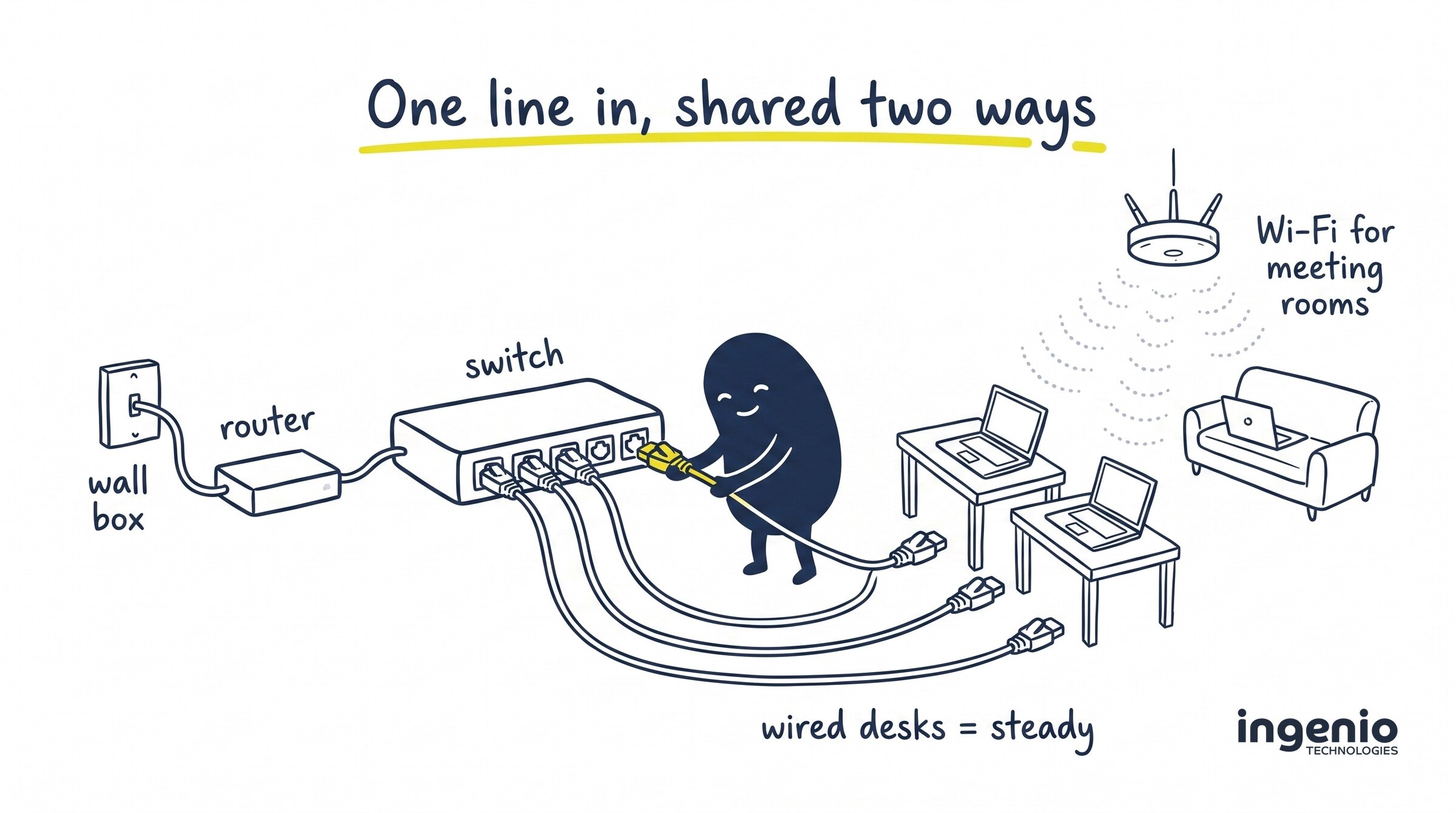 office-network-switch-wired-desks-wifi Is WiFi the Same as Broadband? The Difference Between Broadband and Wi-Fi, Explained Simply